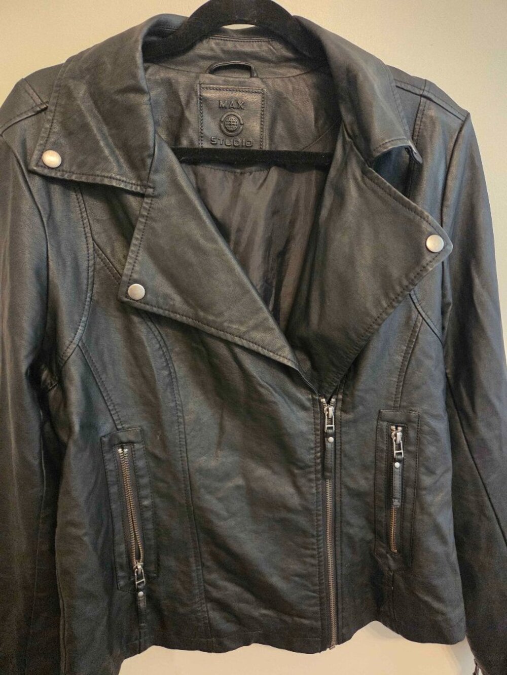 Max Studio Women's Faux Leather Moto Jacket (Style #6710L23)